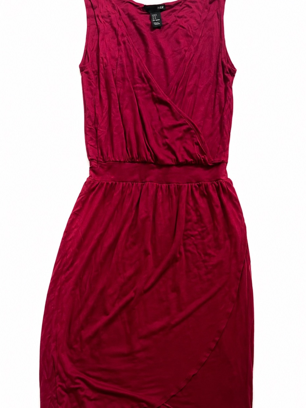 Bought at Italy H&M. Sleeveless Wrap-Front Midi Dress in Burgundy